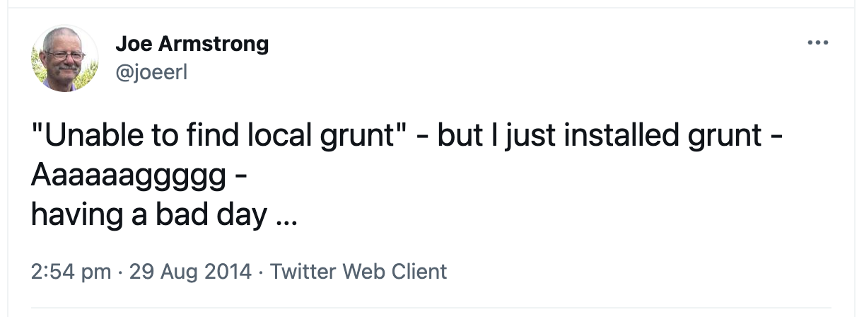 Joe Armstrong local grunt