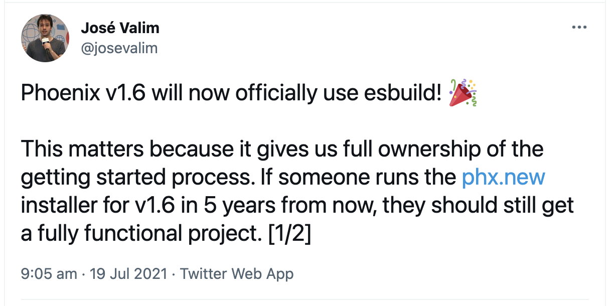 José Valim sobre Esbuild